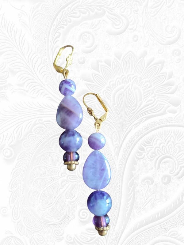 Boucles d’oreilles Fantaisie améthyste