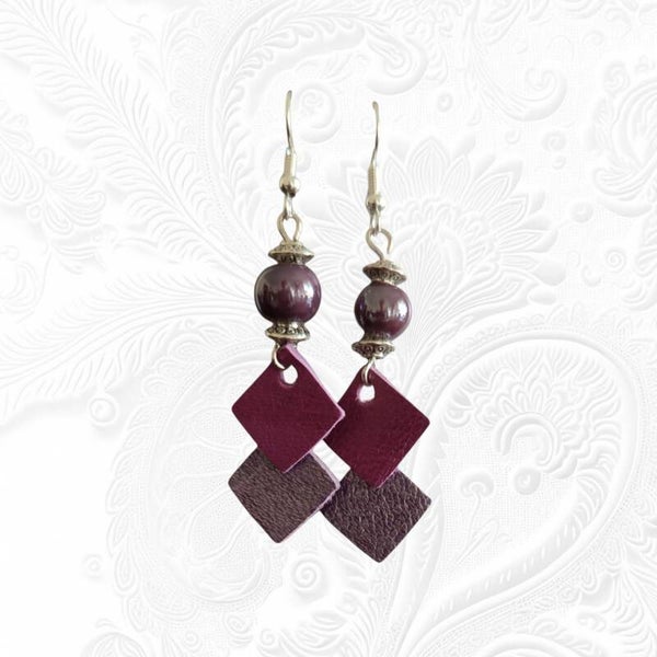 Boucle d’oreille Fantaisie cuir