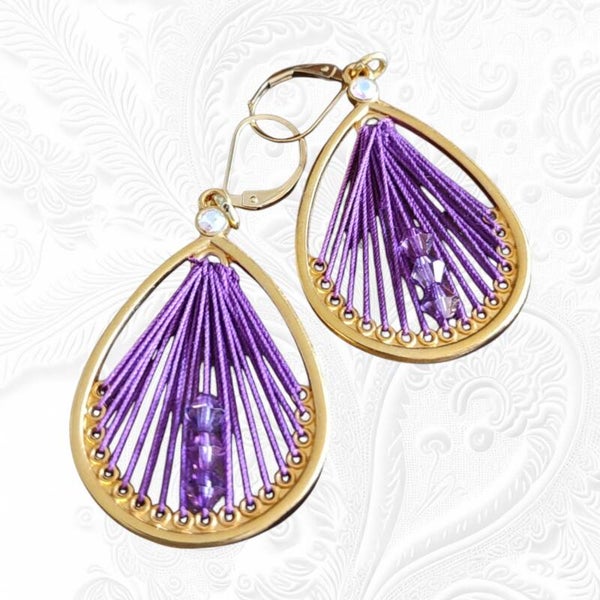 Boucles d’oreilles fantaisie mauve