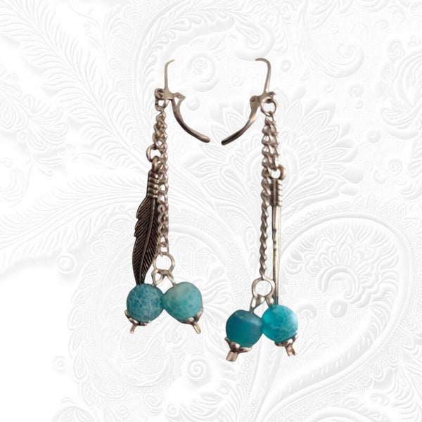 Boucle d'oreille turquoise et argent