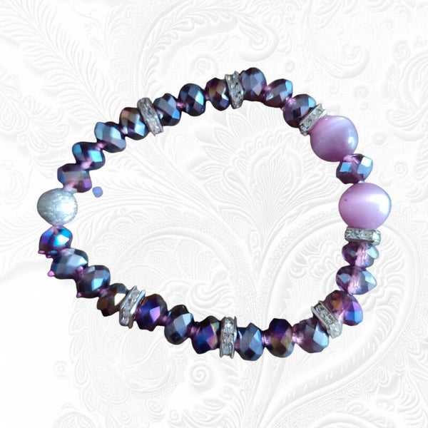 Bracelet cristal mauve