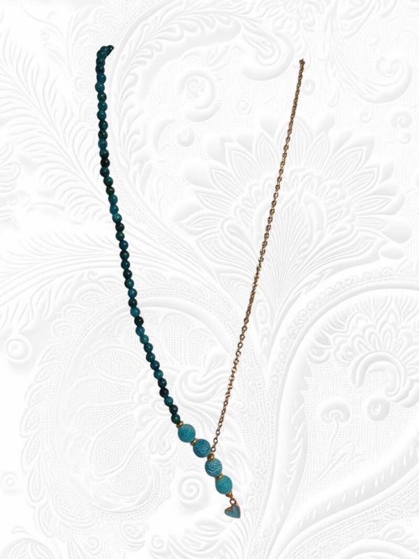 Collier mixte pierre fine et chaine dorée