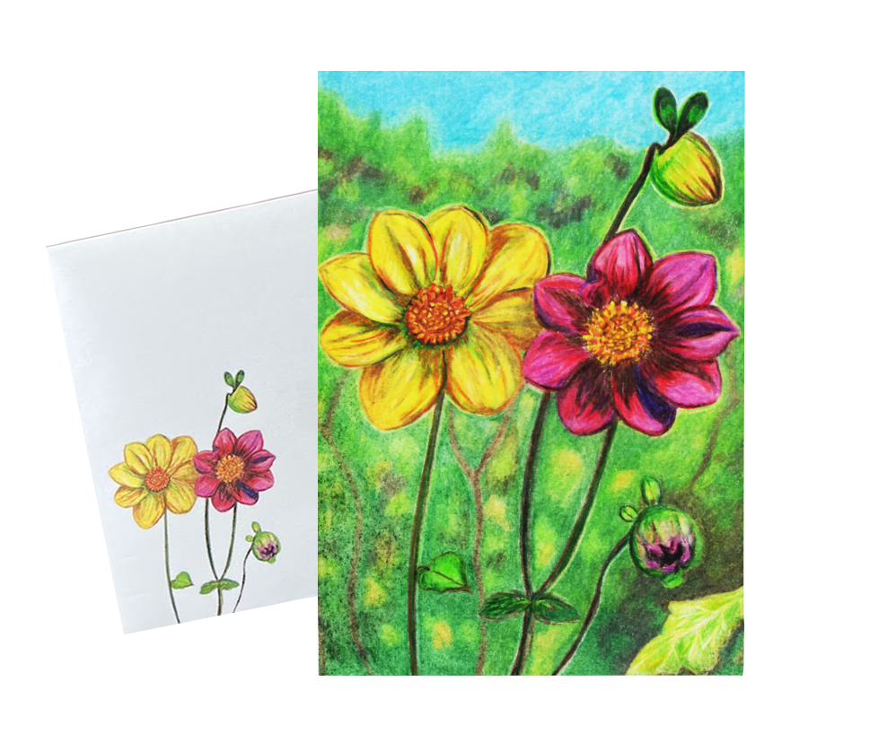 Dubbele kaart Dahlia's