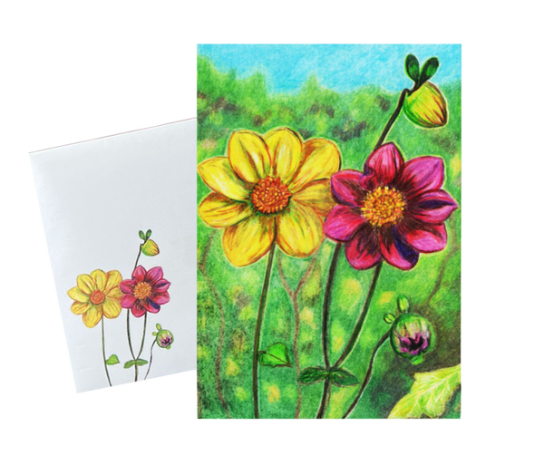 Dubbele kaart Dahlia's