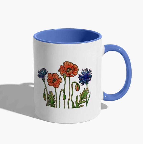 Mok klaproos blauw