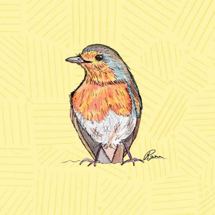Enkele kaart Roodborst 'Yellow'