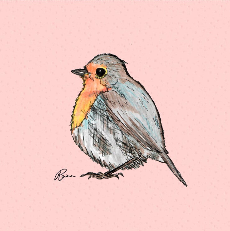 Enkele kaart Roodborst 'Pink'