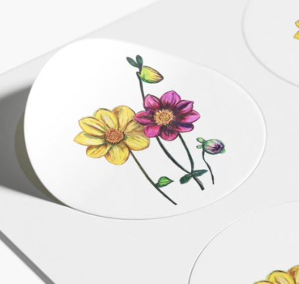 Stickers dahlia's
