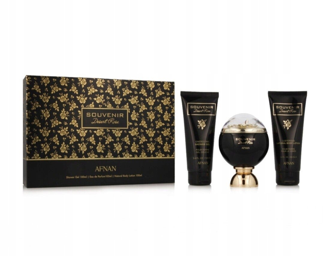 Afnan Souvenir Desert Rose EDP 100 ml + SG 100 ml + BL 100 ml