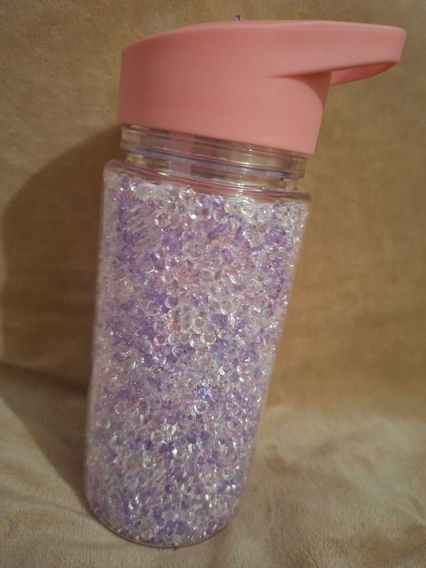 Drinkfles acryldiamandjes klein