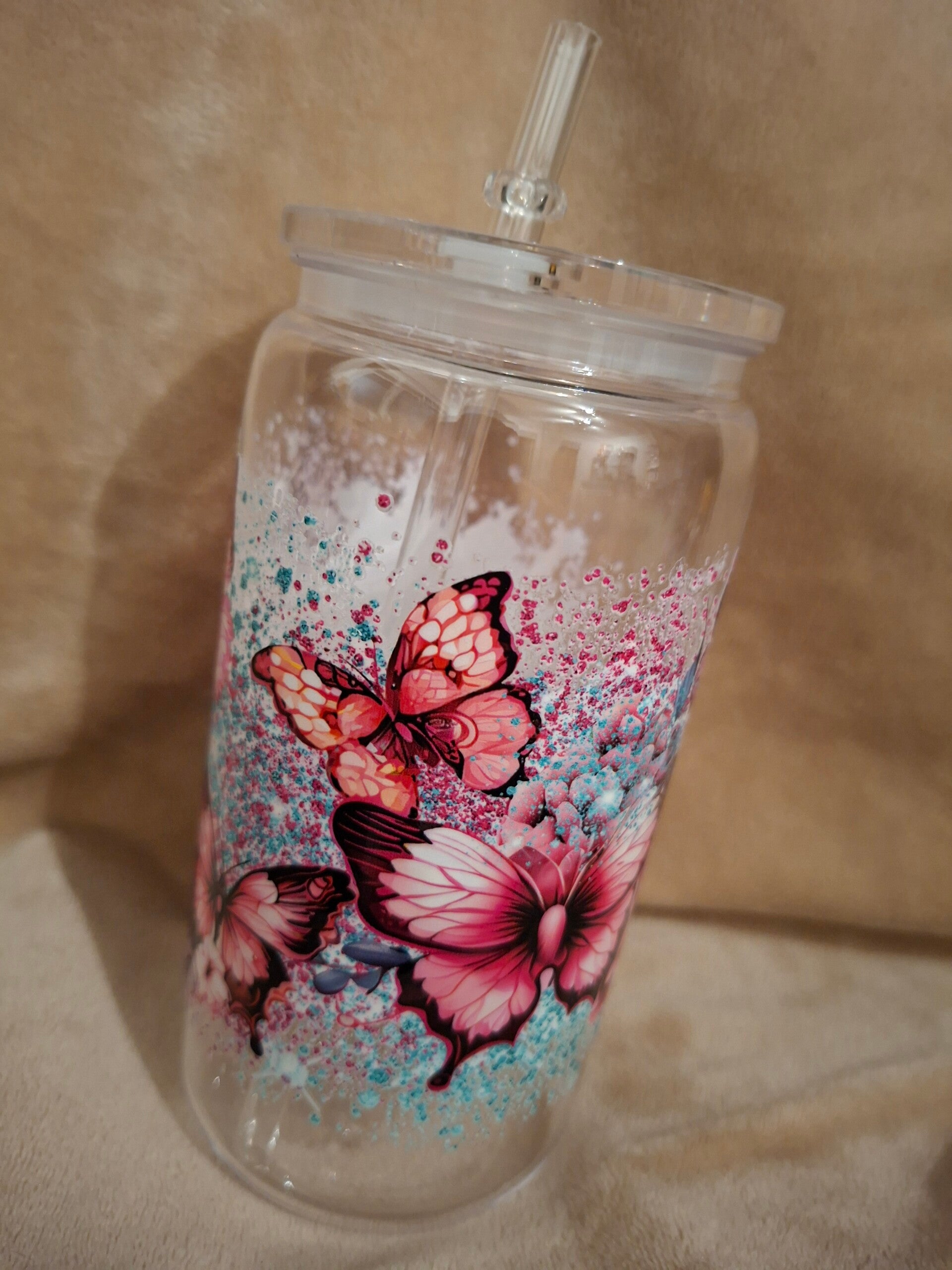 Drinkbeker VLINDER doorzichtig