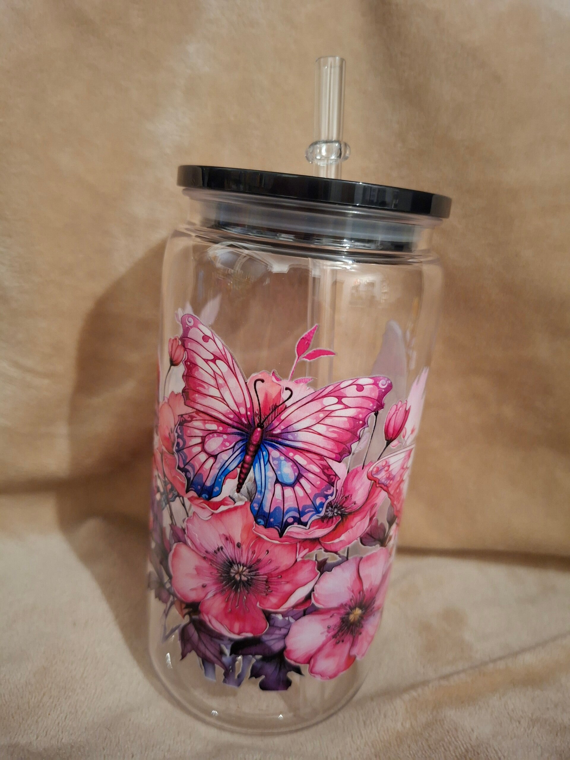 Drinkbeker VLINDER zwart