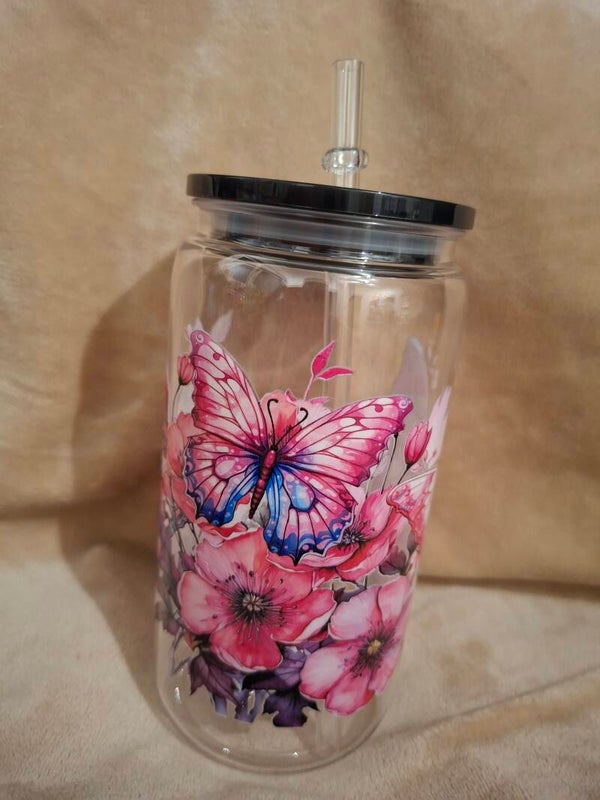 Drinkbeker VLINDER zwart