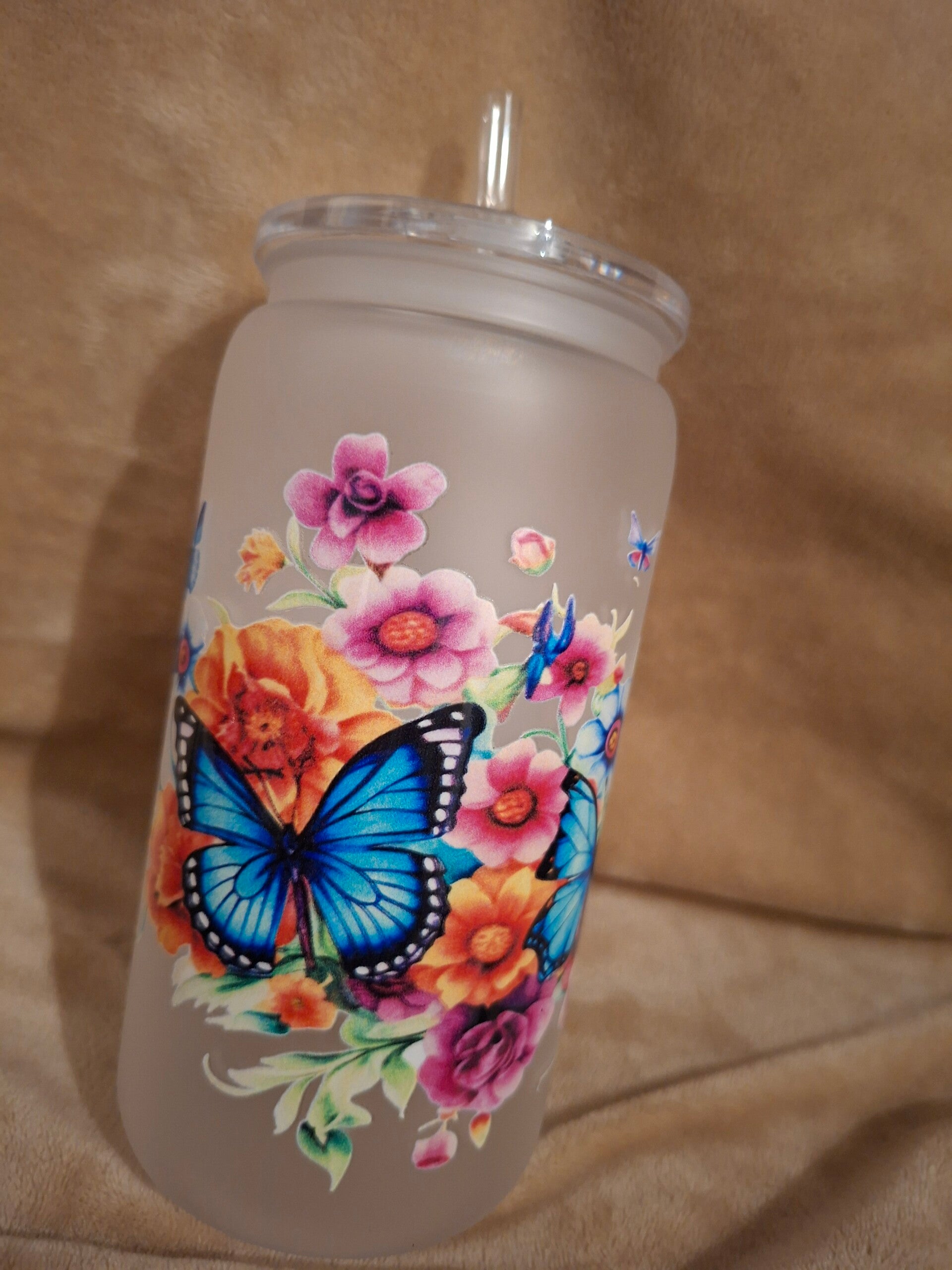 Drinkbeker VLINDER frosted