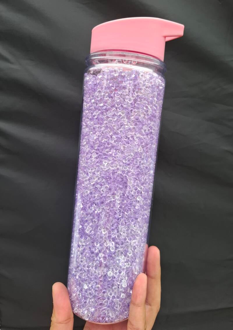 Drinkfles acryldiamandjes groot