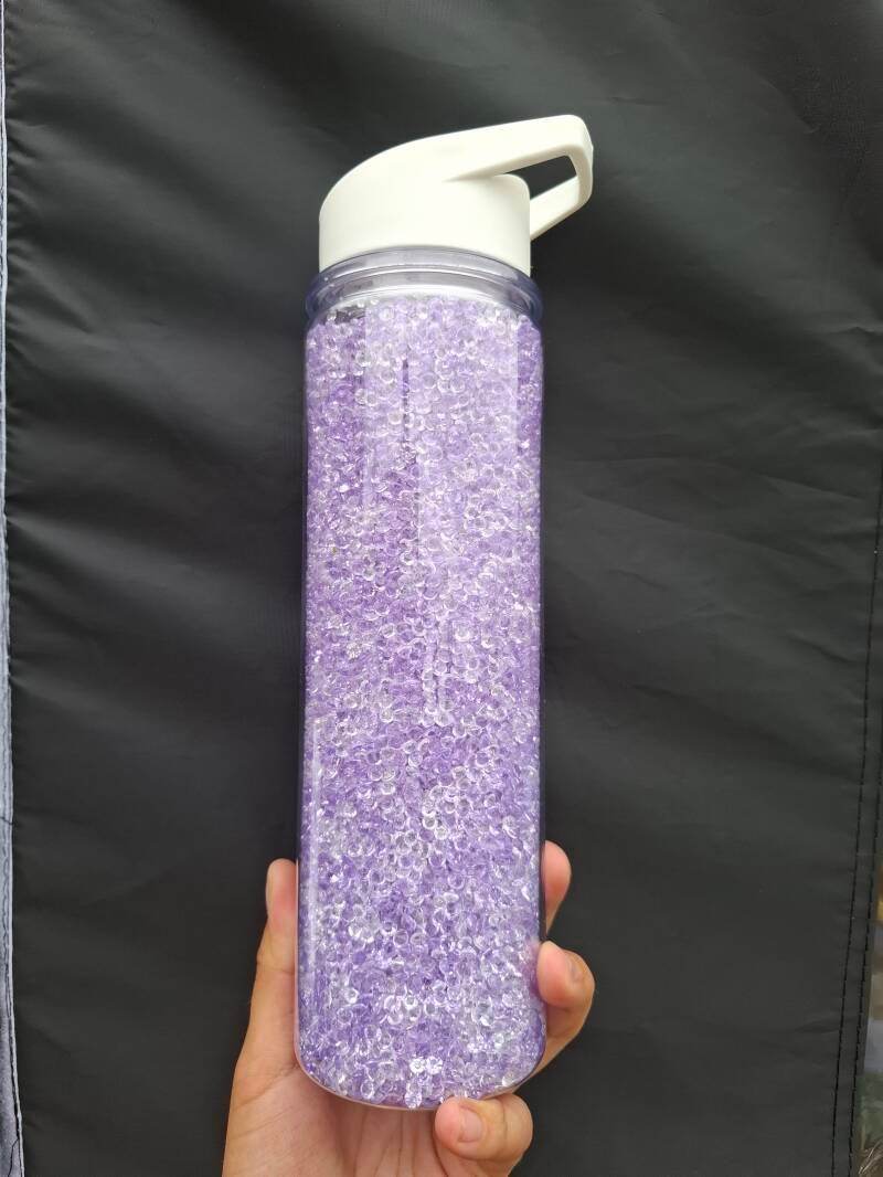 Drinkfles acryldiamandjes groot