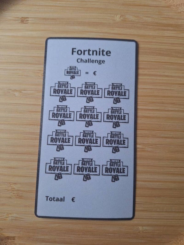 Spaarchallenge FORTNITE
