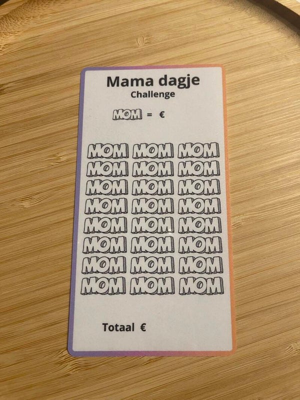 Spaarchallenge MAMA DAGJE