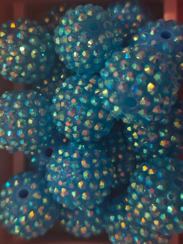 Rhinestone kraal 20mm - Blauw