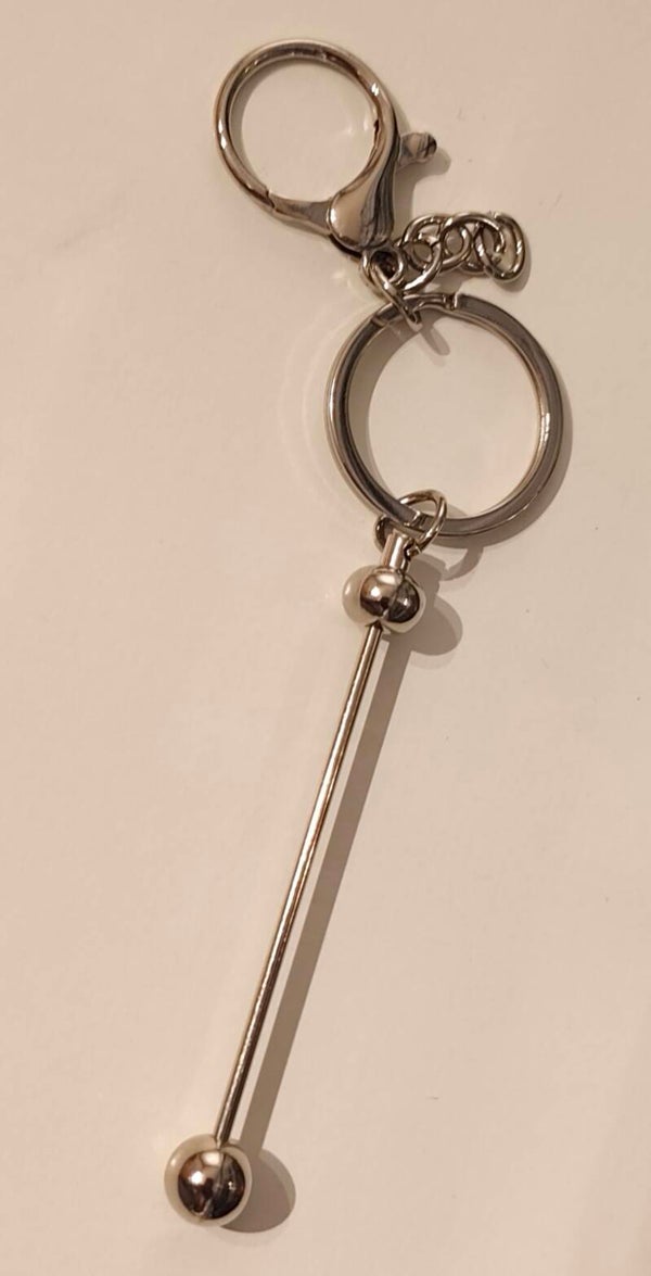 Beadable staafsleutelhanger - Zilver
