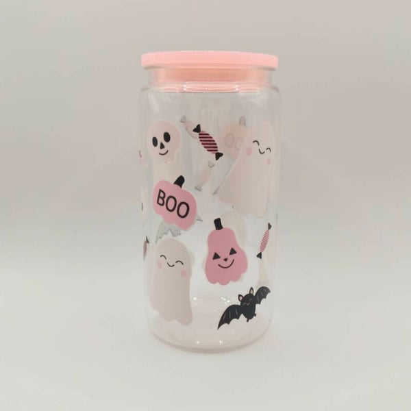 Halloween beker BOO roze