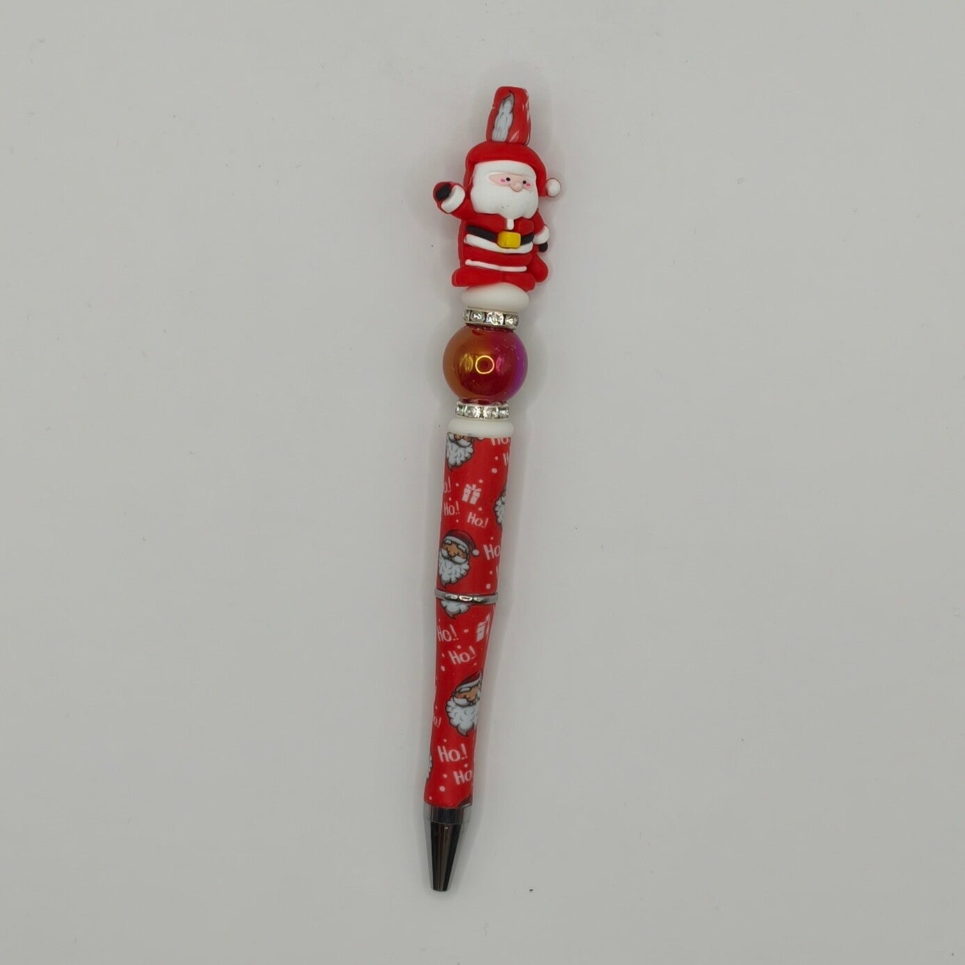 Kerst kralenpen - KERSTMAN rood