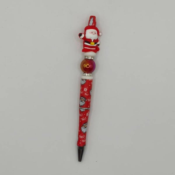 Kerst kralenpen - KERSTMAN rood