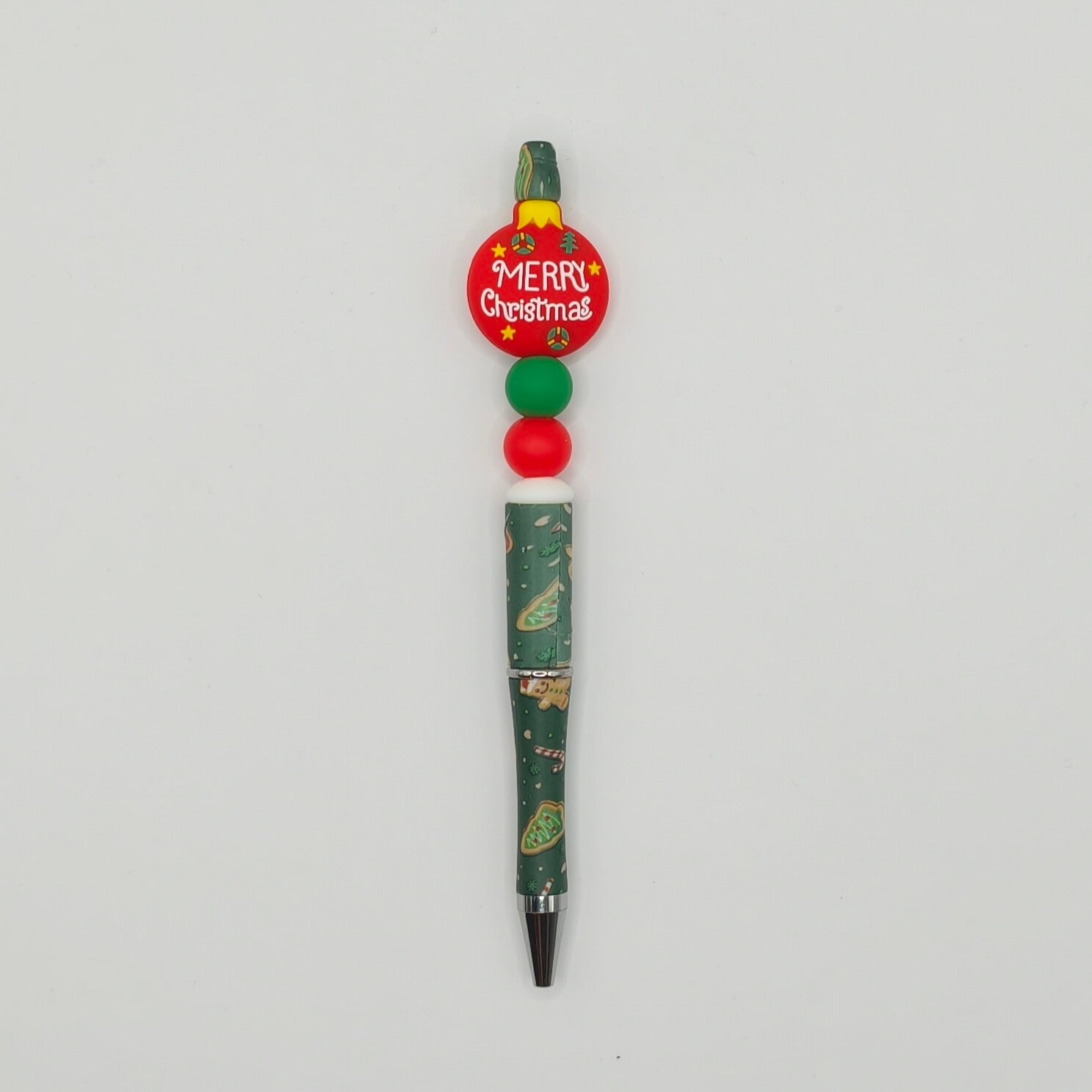 Kerst kralenpen - KERSTBAL groen