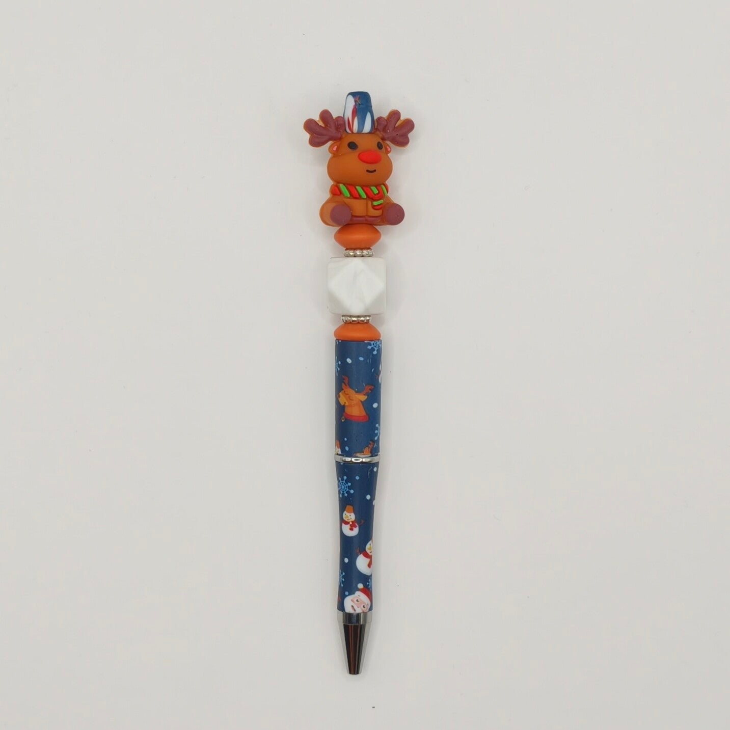 Kerst kralenpen - HERT blauw