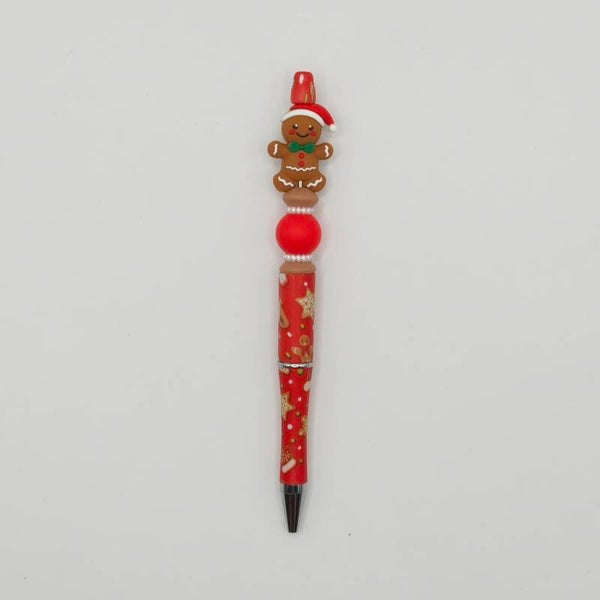 Kerst kralenpen -COOCKIEMONSTER rood