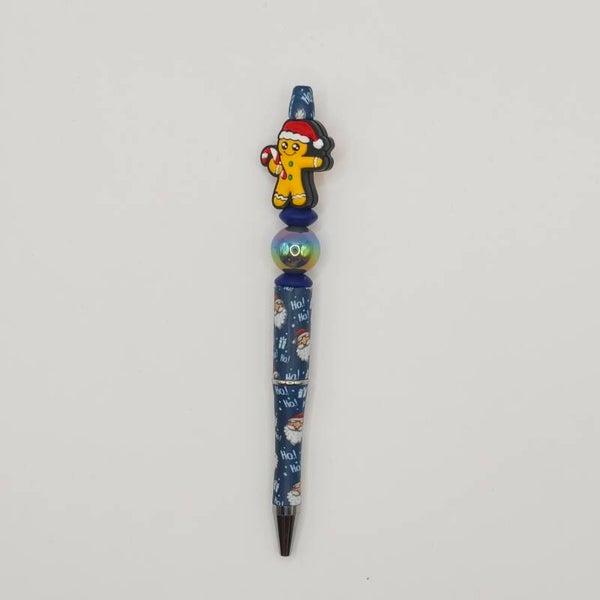 Kerst kralenpen - COOCKIEMONSTER blauw