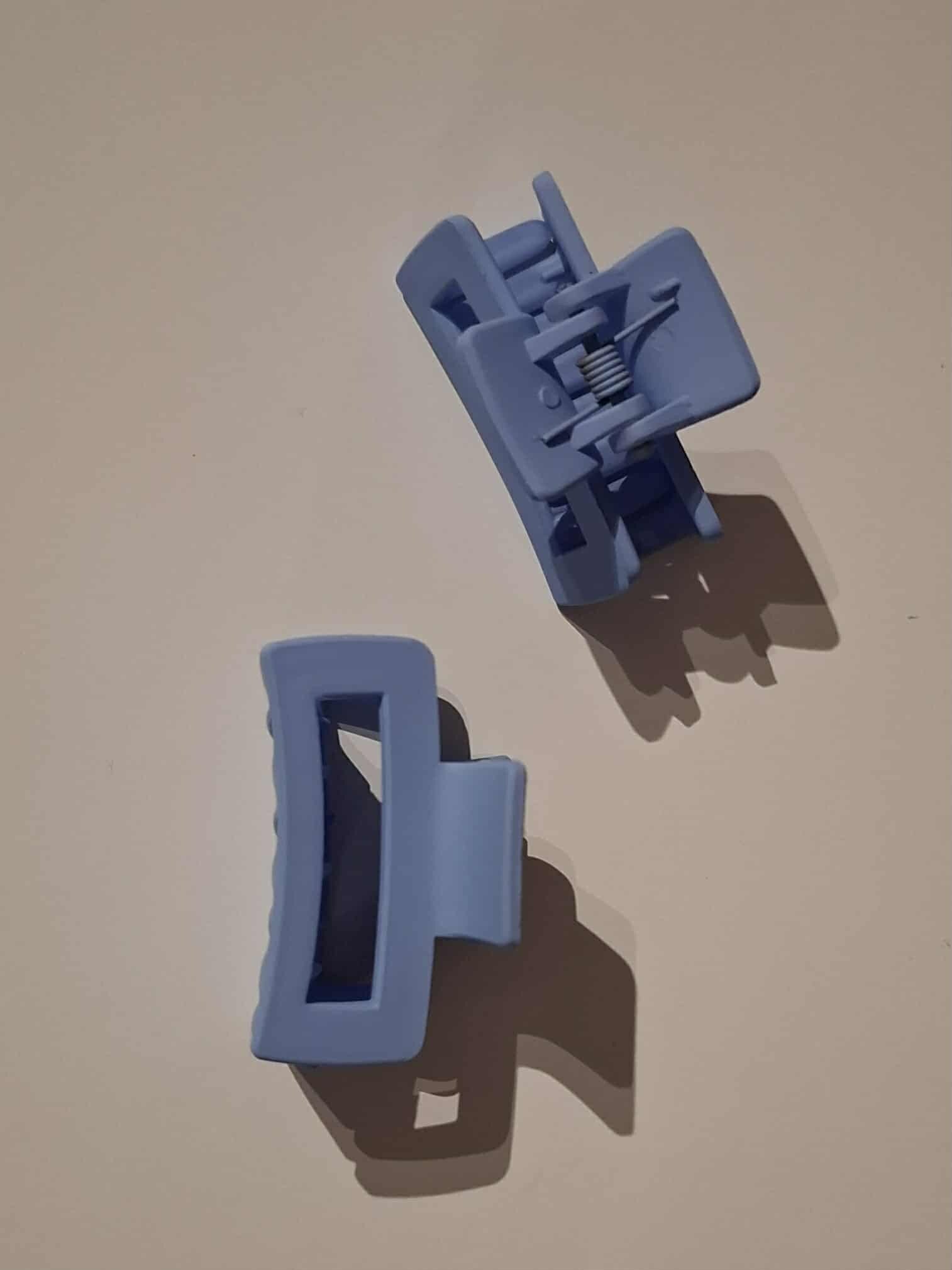 Haarklem rechthoek klein blauw