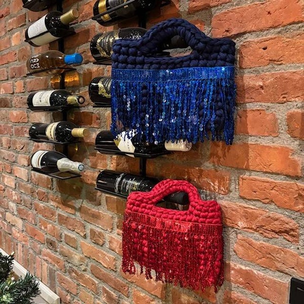 Luna bag franjes blauw