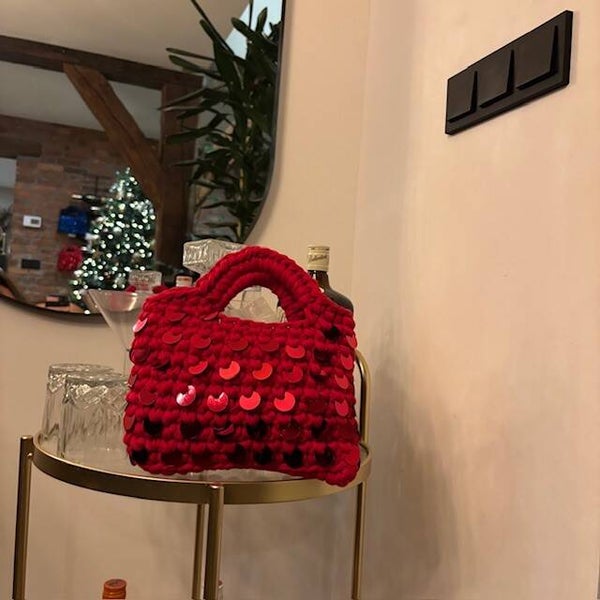 Luna bag rood pailetten