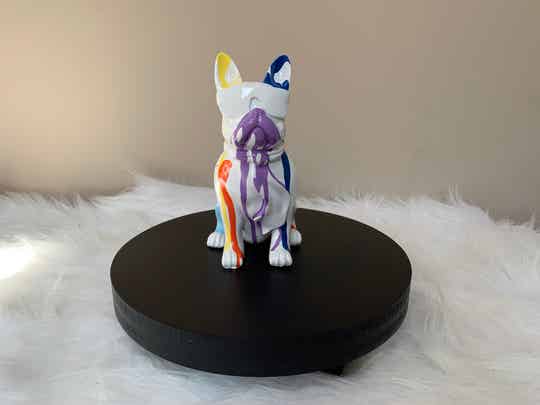 Franse Bulldog Mini Wit Dripped 18.5 cm