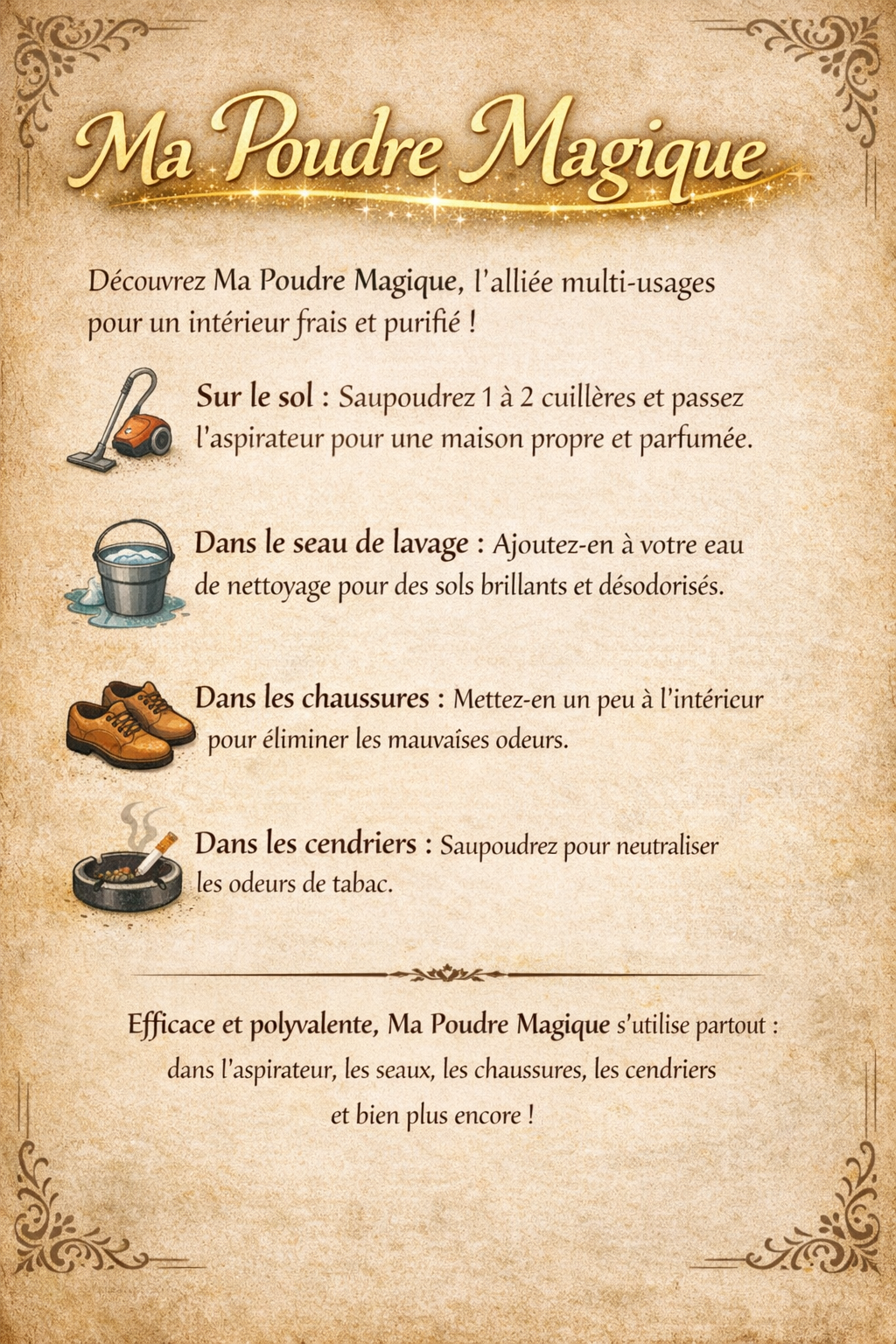 Poudre magique parfumée