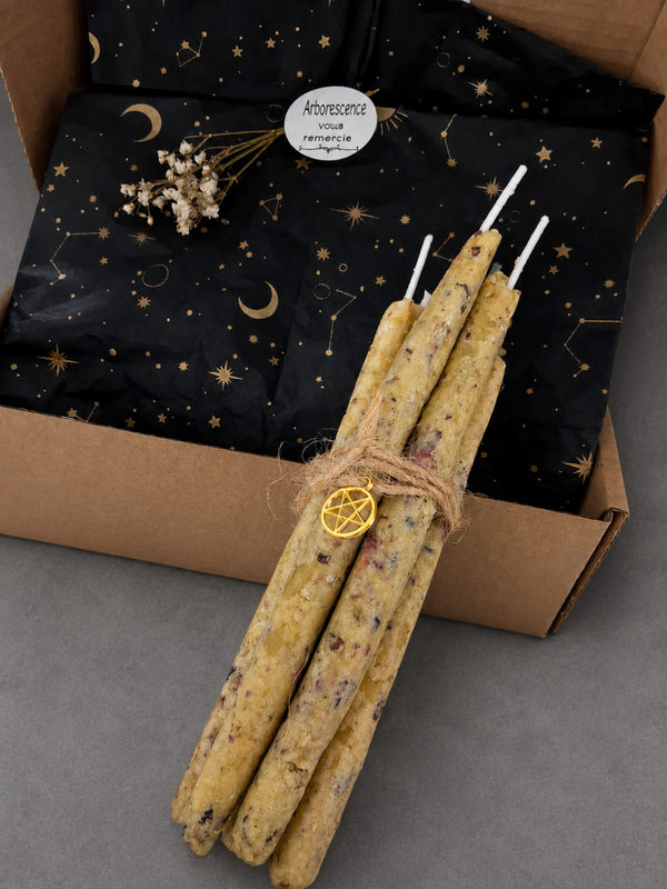 Lot de 7 bougies pour rituel d' amour (cire d'abeille)