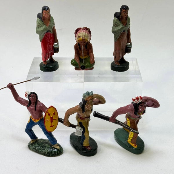 Lot de 6 figurines jouet NB Belgium Indiens (42W-26)