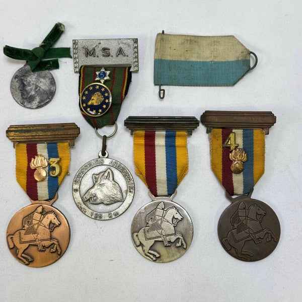 Lot de 4 médailles Marche armée Luxembourg, chasseur Ardennais, MSA, Arlon-Vielsalm (68W-26)