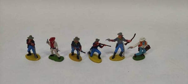 Lot de 6 figurines Cowboys Britains made in Hong Kong (OB150)