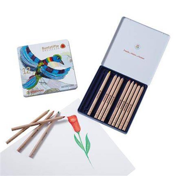 Buntstifte Dreieckig 12+1 in Metalletui