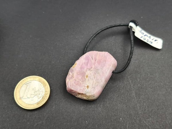 Saphir rosa, Anhänger gebohrt, Korund,  23,5g