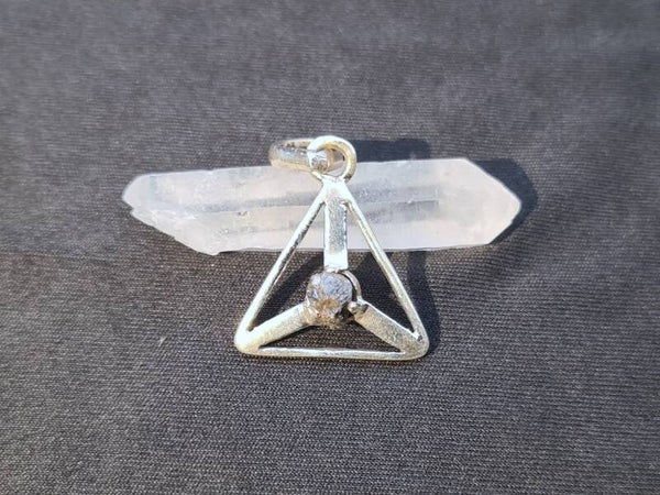 Rohdiamant Diamant Rohkristall, Anhänger aus 925er Silber