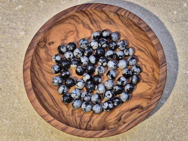 Obsidian Schneeflocke -  Kugeln 8mm