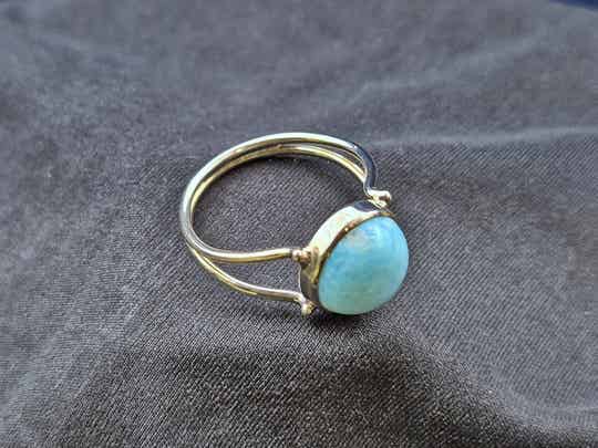 Larimar (Pektolith), Ring, Größe 63, 925er Silber