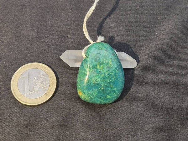 Chrysokoll Anhänger gebohrt
