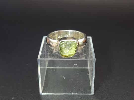 Moldavit Ring (Tektit) - Größe 53 - Einzelstück