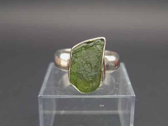 Moldavit Ring (Tektit) - Größe 56 - Einzelstück