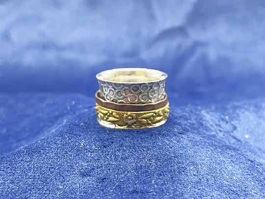 Silber, Messing & Kupfer Ring - Größe  58 - Einzelstück
