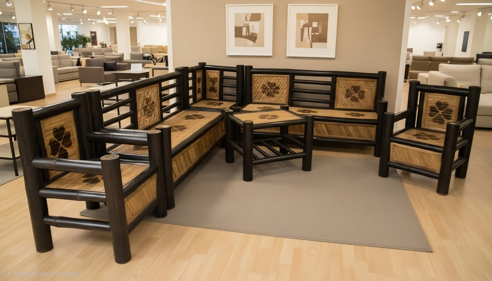 Corner bamboo set 'Family"